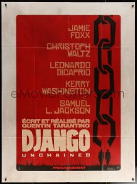 6g0911 DJANGO UNCHAINED teaser French 1p 2013 Quentin Tarantino, cool different chain artwork!