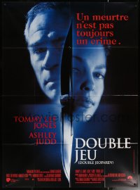 6g0919 DOUBLE JEOPARDY French 1p 2000 cool close-up of Tommy Lee Jones & Ashley Judd!