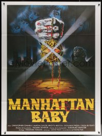 6g0946 EYE OF THE EVIL DEAD French 1p 1984 Lucio Fulci's Manhattan Baby, cool different horror art!