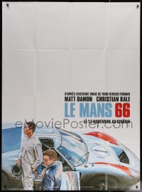 6g0972 FORD V FERRARI teaser French 1p 2019 Bale, Damon next to the Ford GT40 race car, Le Mans '66!