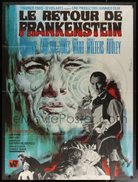 6g0978 FRANKENSTEIN MUST BE DESTROYED French 1p 1970 diffrent art of Cushing & monster by Mascii!
