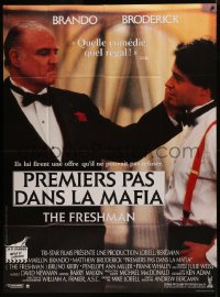 6g0983 FRESHMAN French 1p 1990 student Matthew Broderick & mobster Marlon Brando, different!
