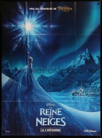 6g0990 FROZEN advance French 1p 2013 great image of Elsa performing magic at night, Disney!