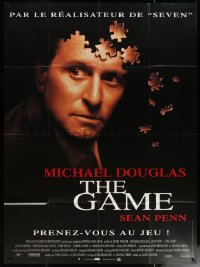 6g0996 GAME French 1p 1997 cool image of Michael Douglas partly made of puzzle pieces!