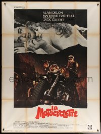 6g1007 GIRL ON A MOTORCYCLE French 1p 1968 sexy biker Marianne Faithfull is Naked Under Leather!