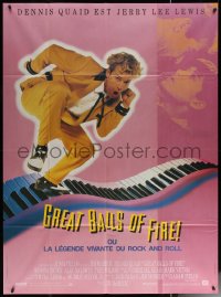 6g1020 GREAT BALLS OF FIRE French 1p 1989 Dennis Quaid as rock 'n' roll star Jerry Lee Lewis!