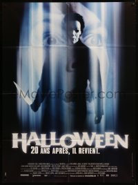 6g1035 HALLOWEEN H20 French 1p 1998 Jamie Lee Curtis sequel, different image of Michael Myers, rare!