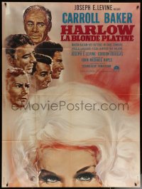 6g1037 HARLOW French 1p 1965 different Landi art of Carroll Baker as the Hollywood legend!