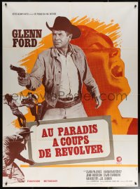 6g1047 HEAVEN WITH A GUN French 1p 1969 different image of cowboy Glenn Ford pointing gun!