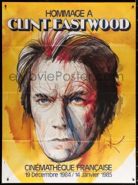 6g1066 HOMMAGE A CLINT EASTWOOD French 1p 1984 Raymond Moretti headshot art of the man himself!