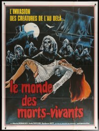 6g1069 HORROR OF THE ZOMBIES French 1p 1978 different Faugere art of undead monsters with sexy girl!