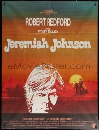 6g1105 JEREMIAH JOHNSON French 1p 1972 cool artwork of Robert Redford, directed by Sydney Pollack!