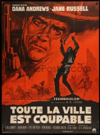 6g1112 JOHNNY RENO French 1p 1967 different art of cowboy Dana Andrews, but no Jane Russell, rare!