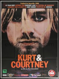 6g1128 KURT & COURTNEY French 1p 1998 grunge music, great super close portrait of Nirvana's Cobain!