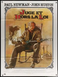 6g1156 LIFE & TIMES OF JUDGE ROY BEAN French 1p 1973 different art of Paul Newman by Ferracci!