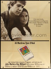 6g1179 LOVE STORY French 1p 1971 great romantic close up of Ali MacGraw & Ryan O'Neal!