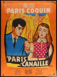 6g1188 MAID IN PARIS French 1p 1956 Paris Canaille, Peron art of Dany Robin & Daniel Gelin, rare!