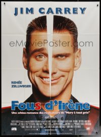 6g1205 ME, MYSELF & IRENE French 1p 2000 wacky portrait image of two-faced Jim Carrey!