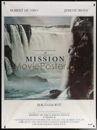 6g1216 MISSION French 1p 1986 Robert De Niro, Jeremy Irons, cool waterfall artwork!