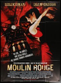 6g1225 MOULIN ROUGE French 1p 2001 sexy Nicole Kidman & Ewan McGregor kissing by windmill!