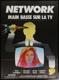 6g1239 NETWORK French 1p 1977 Paddy Chayefsky, Sidney Lumet classic, different art w/Dunaway & Finch!