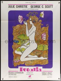 6g1279 PETULIA French 1p 1968 different Jean Fourastie art of naked Julie Christie with flowers!