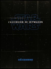 6g1331 RISE OF SKYWALKER teaser French 1p 2019 Star Wars, title over black & starry background!