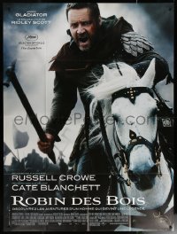 6g1336 ROBIN HOOD French 1p 2010 Ridley Scott, great image of Russell Crowe on horse in battle!