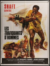 6g1373 SHAFT IN AFRICA French 1p 1973 best different art of Richard Roundtree with huge machine gun!