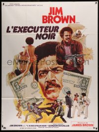 6g1390 SLAUGHTER'S BIG RIPOFF French 1p 1974 the mob put the finger on BAD Jim Brown, Akimoto art!