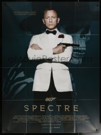 6g1395 SPECTRE French 1p 2015 great image of Daniel Craig as James Bond with villain background!