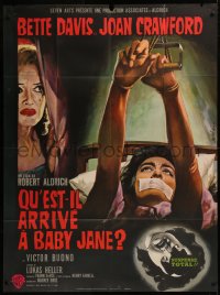 6g1507 WHAT EVER HAPPENED TO BABY JANE? style B French 1p 1963 Mascii art of Bette Davis & Crawford!