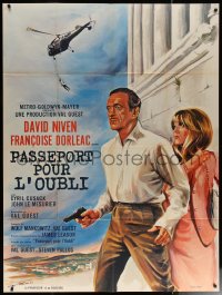 6g1511 WHERE THE SPIES ARE French 1p 1965 art of English secret agent David Niven by Charles Rau!
