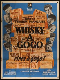 6g1512 WHISKY GALORE French 1p 1950 completely different image of all stars & booze crates!