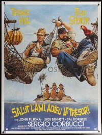6g1514 WHO FINDS A FRIEND FINDS A TREASURE French 1p 1981 Casaro art of Terence Hill & Bud Spencer!