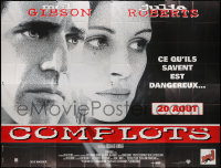 6g0645 CONSPIRACY THEORY French 8p 1997 super close up of Mel Gibson & Julia Roberts, Richard Donner