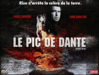 6g0646 DANTE'S PEAK French 8p 1997 different image of Pierce Brosnan & Linda Hamilton over volcano!