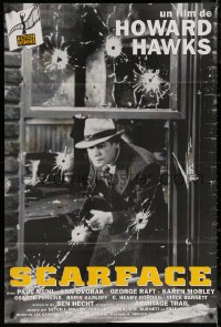 6g0674 SCARFACE French 32x47 R1990s Howard Hawks, cool different image of gangster Paul Muni!