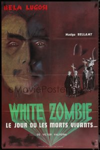 6g0675 WHITE ZOMBIE French 31x46 R1976 cool different Buis art of Bela Lugosi & guys in cemetery!