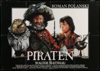 6g0179 PIRATES German 33x47 1986 Roman Polanski, great Bernhardt artwork of Walter Matthau!