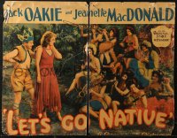 6g0010 LET'S GO NATIVE 1/2sh 1930 Jeanette MacDonald amazed to find a tropical girl jazz band, rare!
