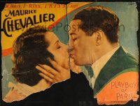 6g0012 PLAYBOY OF PARIS 1/2sh 1930 great close up of Maurice Chevalier kissing Frances Dee, rare!