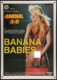 6g0246 BANANA BABIES Italian 1p 1980s Carnal 3-D, sexy naked blonde with her underwear half off!