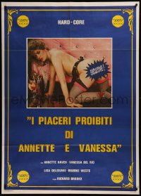 6g0253 COED FEVER Italian 1p 1985 portrait of sexy naked Annette Haven on her knees!