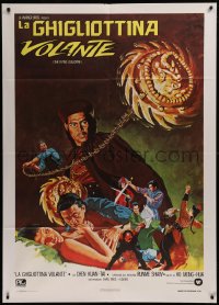 6g0272 FLYING GUILLOTINE Italian 1p 1976 Shaw Brothers, cool art of the most deady weapon!