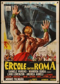 6g0283 HERCULES AGAINST ROME Italian 1p 1964 Casaro art of strongman Sergio Ciani vs entire army!