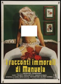 6g0289 I RACCONTI IMMORALI DI MANUELA Italian 1p 1979 art of sexy woman in skimpy lingerie!