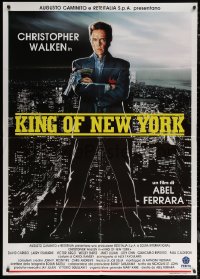 6g0297 KING OF NEW YORK Italian 1p 1991 Casaro art of Christopher Walken, directed by Abel Ferrara!