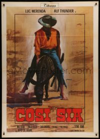 6g0307 MAN CALLED AMEN Italian 1p 1972 Cosi Sia, great spaghetti western art by Franco Picchioni!