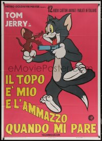 6g0344 TOM & JERRY Italian 1p 1971 different art of the cartoon cat pointing gun at the mouse, rare!